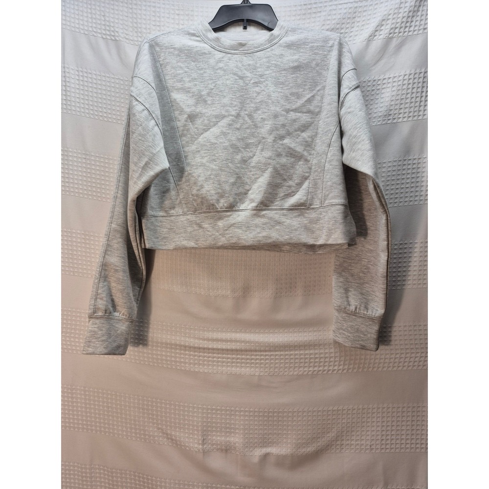 Thread & Supply Crop Sweater Womens XS Gray Crew Neck Fleece T3696SKNKL 7301